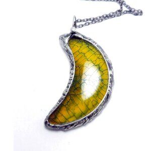Yellow dragon veins agate Necklace